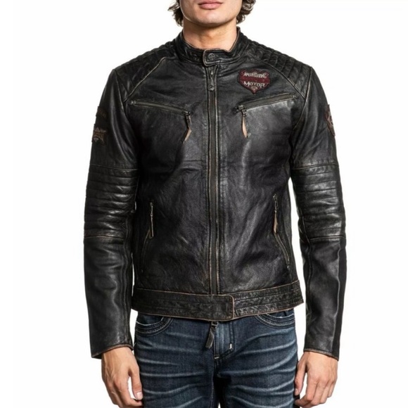 NWT Affliction Full Measure Leather Jacket. - Picture 3 of 11